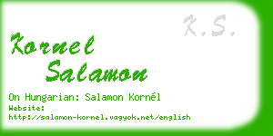 kornel salamon business card