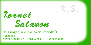 kornel salamon business card
